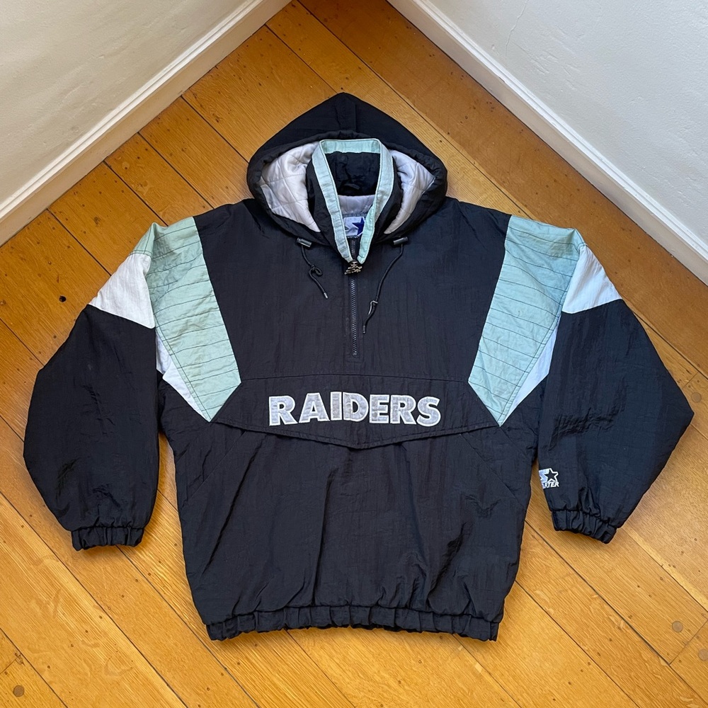 Vintage Oakland Raiders Starter Jacket 1/4 Zip Los Angeles Medium